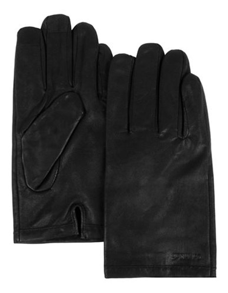 Calvin Klein Embossed Logo Glove with Touch Tips - Black - Medium