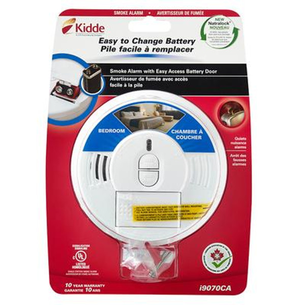 Battery Operated Front Load Smoke Alarm with Hush Feature