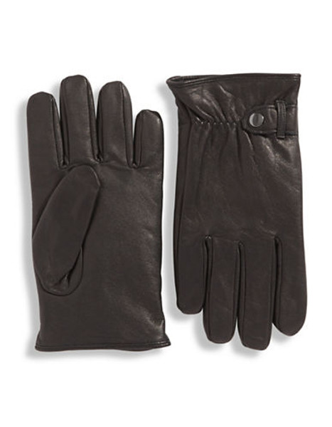 London Fog 9.5 Inch Leather Side Strap Gloves - Oxford - Medium