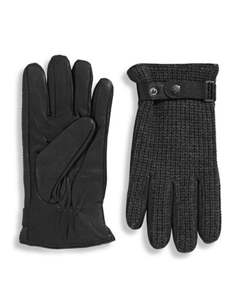 Black Brown 1826 9.5 Inch Mixed Media Gloves - Black - Medium