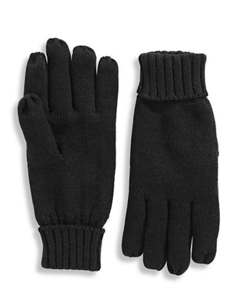 Tommy Hilfiger Ribbed Tech Gloves - Black