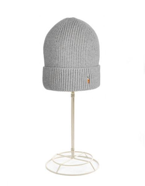 Polo Ralph Lauren Signature Merino Cuff Hat - Light Grey Heather