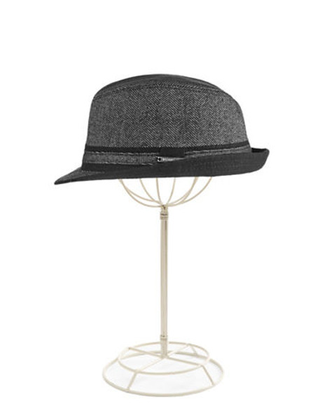 Crown Cap Piped Fedora - Grey - X-Large