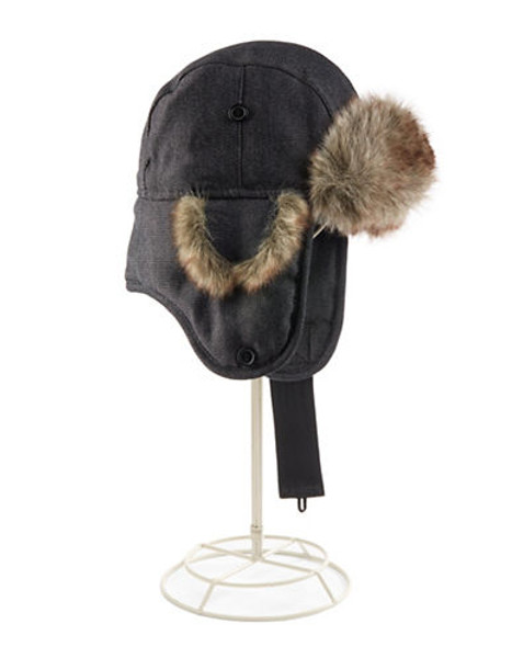 Crown Cap Short Aviator Hat - Charcoal - Medium