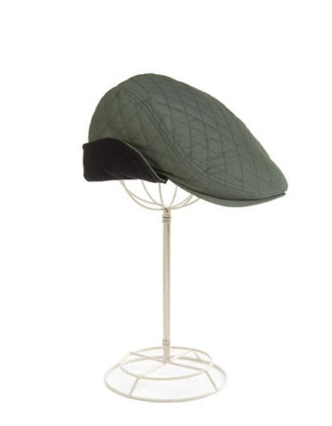 London Fog Quilted Hunting Cap - Olive - Small/Medium