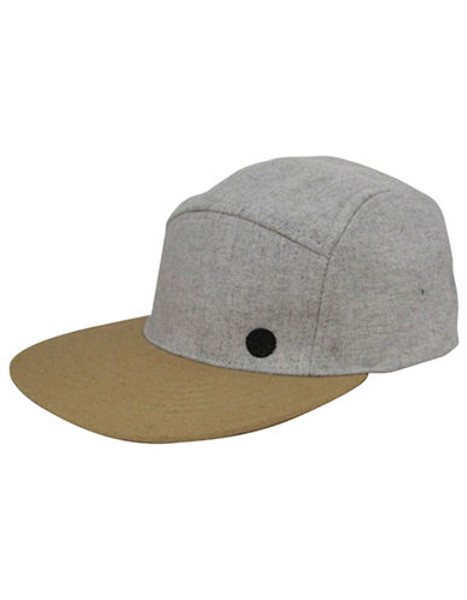 Brydon Five Panel Baseball Hat - Grey/Camel