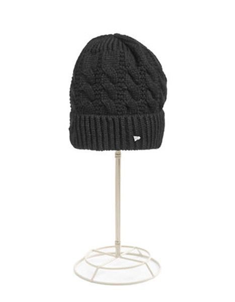 New Era Nash Cable Front Knit Hat - Black