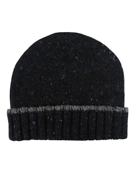 Black Brown 1826 Flecked Knit Hat - Black