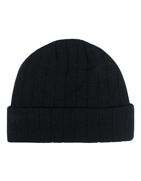 Black Brown 1826 Rib Knit Thinsulate Tuque - Black