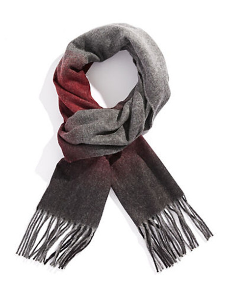 Black Brown 1826 Ombre Scarf with Fringe - Red