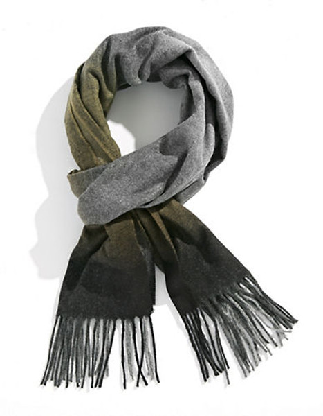 Black Brown 1826 Ombre Scarf with Fringe - Green