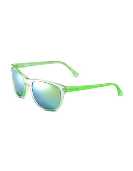 Michael Michael Kors Tessa Plastic Square Sunglasses with Mirrored Lenses - Green