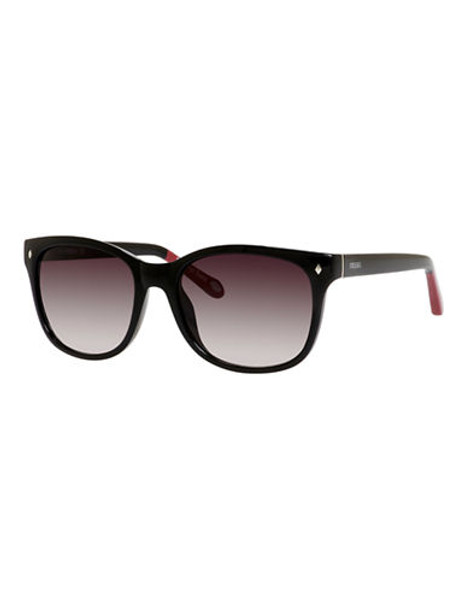 Fossil Wayfarer Sunglasses with Contrast Tips - Black