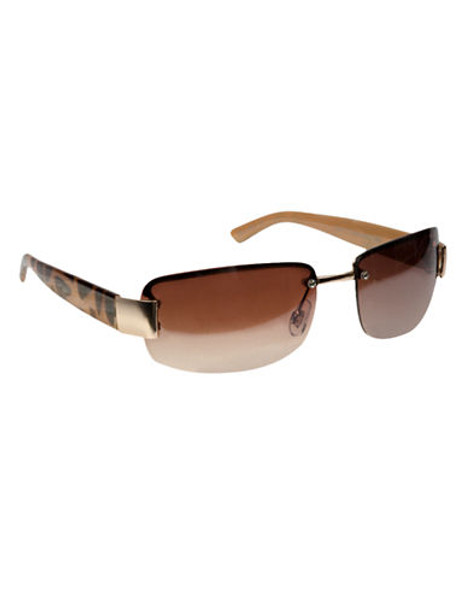 Nine West Metal Semi-Rimless Sunglasses - Brown