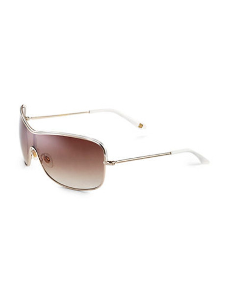 Nine West Metal Shield Sunglasses - Gold