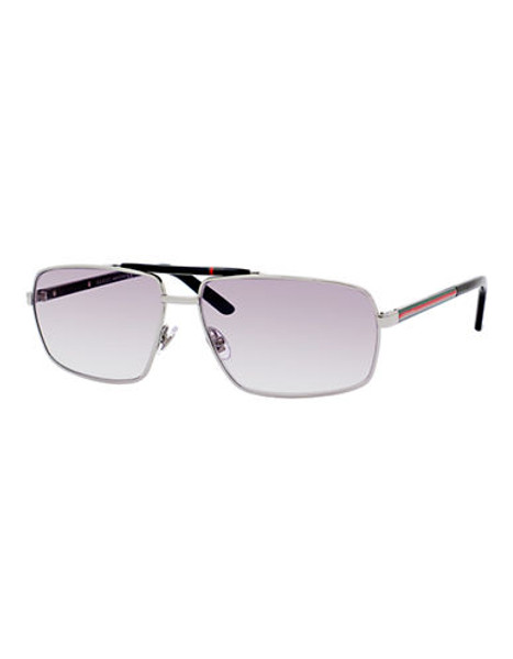 Gucci Regular Metal Rectangular Frame - Ruthenium