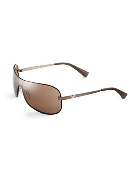 Emporio Armani Rimless Shield Sunglasses - Brown