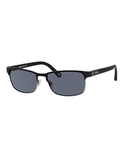 Fossil Metal Square Aviator - Black