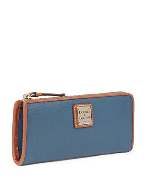 Dooney & Bourke Leather Zip Around Clutch Wallet - Jeans