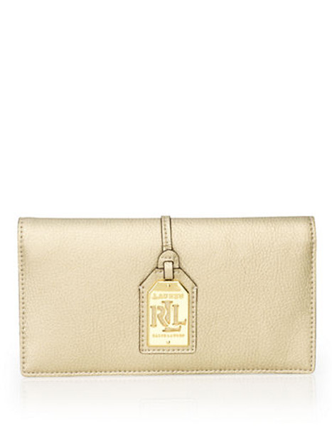 Lauren Ralph Lauren Slim Leather Aiden Wallet - Gold