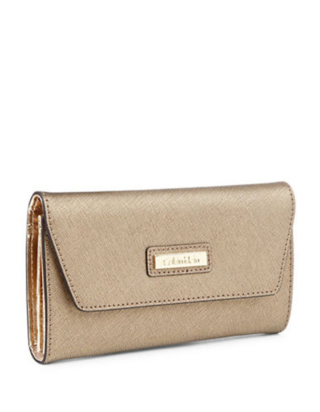 Calvin Klein Saffiano Clutch Wallet - Bronze