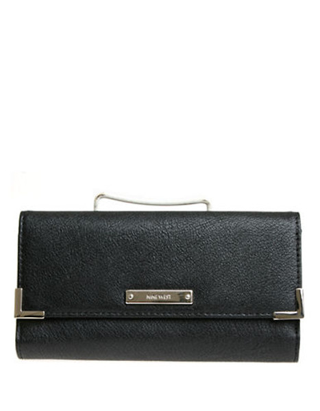 Nine West Metal Corner Bifold Wallet - Black