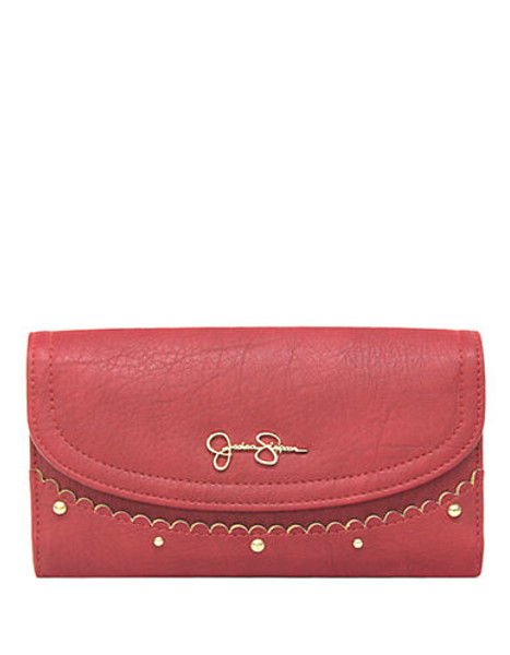 Jessica Simpson Anna Kayla Double Sided Checkbook - Dark Cherry