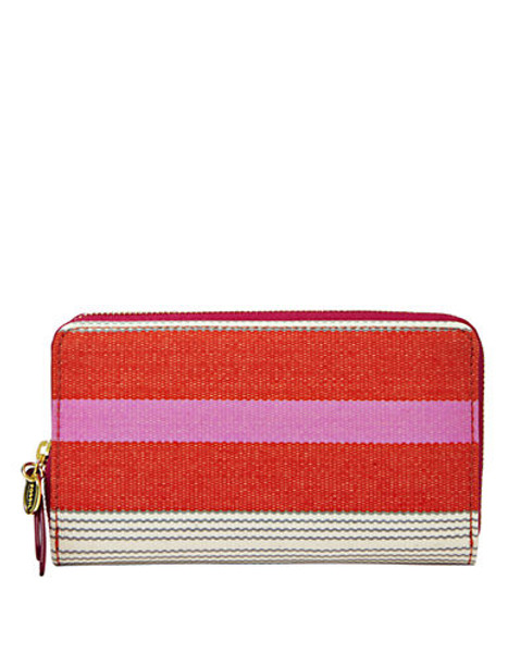 Fossil Keyper Zip Multi - Pink Stripe