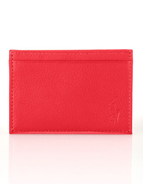 Polo Ralph Lauren Pebbled Leather Slim Card Case - Red