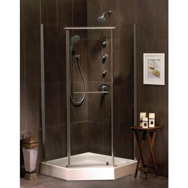 Sorrento 38 Inch Acrylic Neo-Angle Shower Door & Base