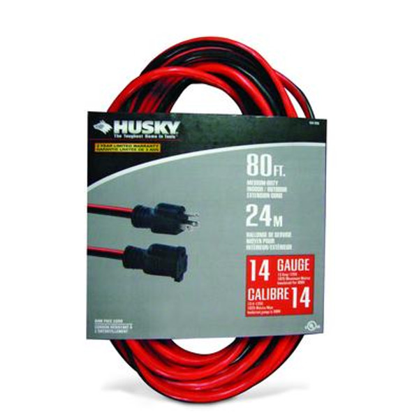 Husky 80 ft Medium Duty Indoor/Outdoor Extension Cord