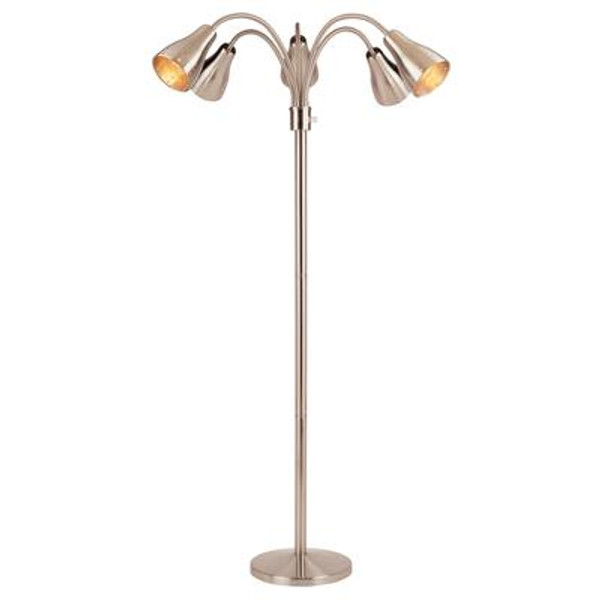 Satin Nickel 5-Light Floor Lamp