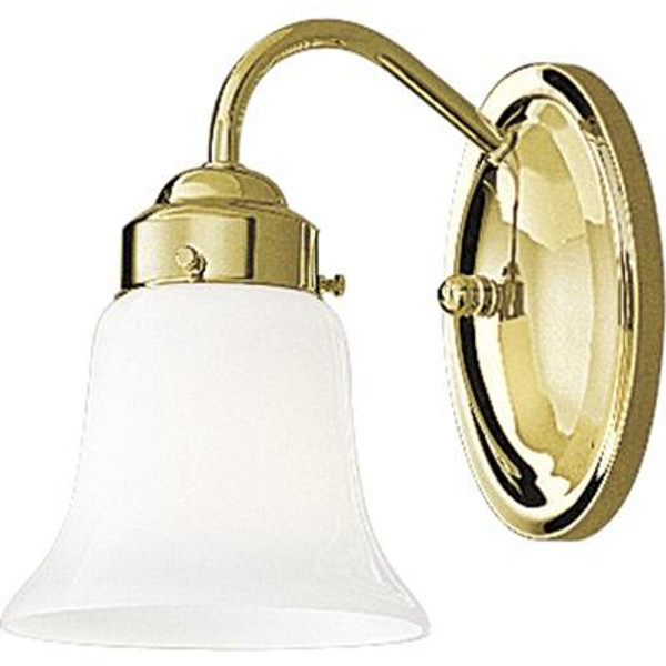 Opal Glass Collection Polished Brass 1-light Wall Bracket