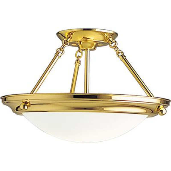 Eclipse Collection Polished Brass 2-light Semi-flushmount