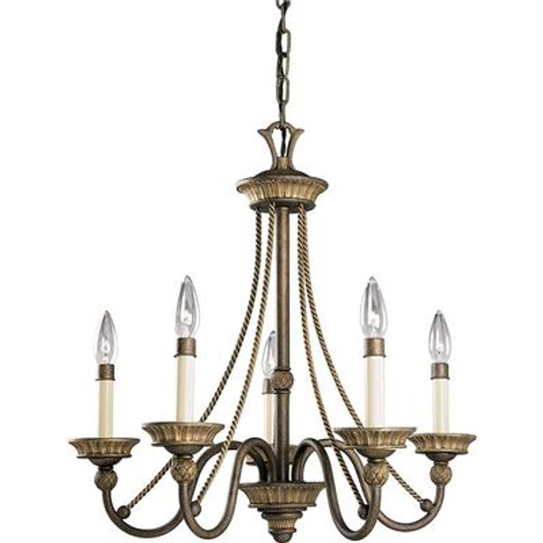 Savannah Collection Burnished Chestnut 5-light Chandelier