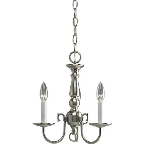 Americana Collection Brushed Nickel 3-light Chandelier