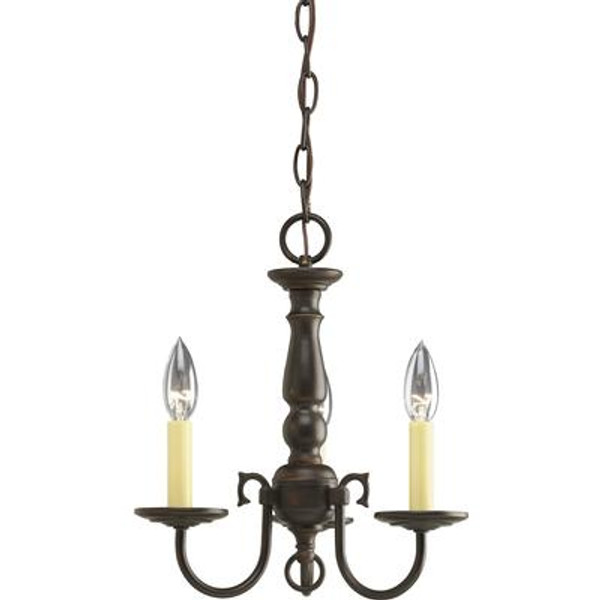 Americana Collection Antique Bronze 3-light Chandelier