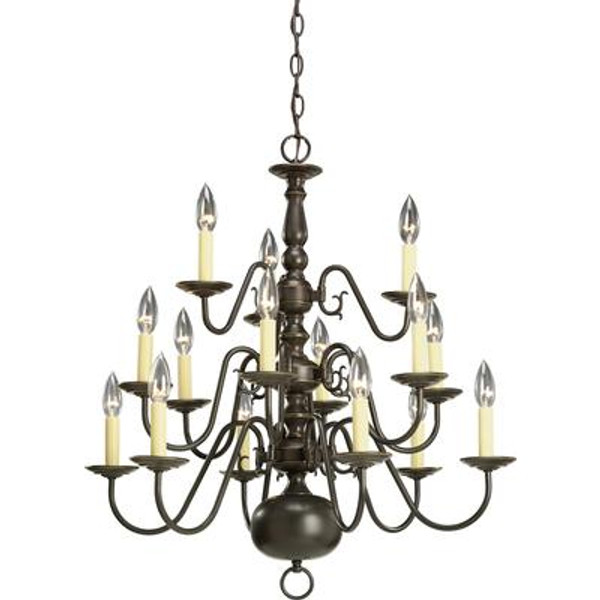 Americana Collection Antique Bronze 15-light Chandelier