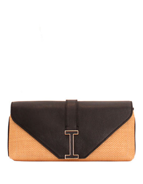 Isaac Mizrahi New York Ingrid Clutch - Straw/Black