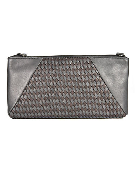 Derek Alexander East West Top Zip Clutch - Grey