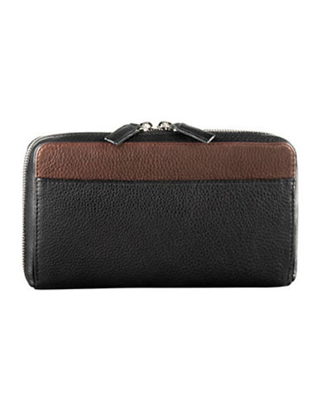 Derek Alexander Full Zip Organizer Clutch Wallet - Black