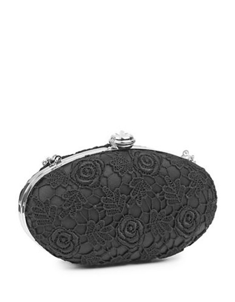 Sondra Roberts Oval Lace Clutch - Black