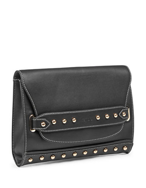 Kensie Studded Fold Over Clutch - BLACK