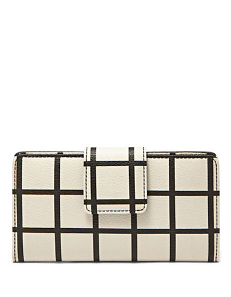 Fossil Sydney Tab Clutch - Black/White