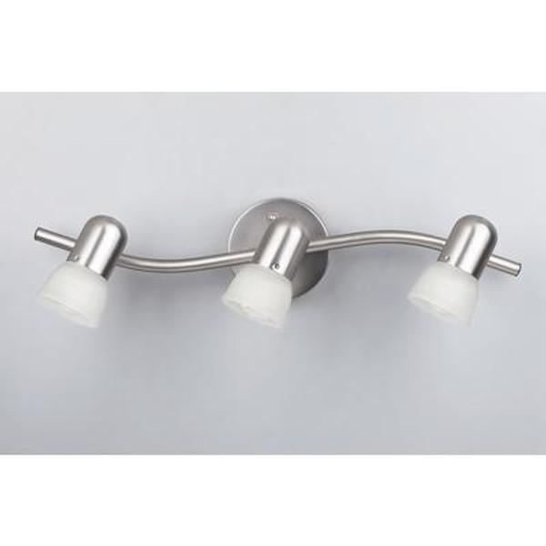 SKYE Collection 3-Light Brushed Pewter Track Light With Frosted Glass