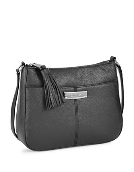 Calvin Klein Pebbled Leather Crossbody Bag - Black