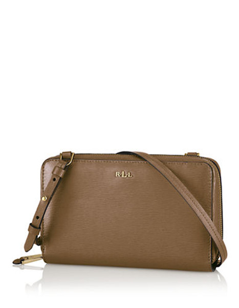 Lauren Ralph Lauren Tate Tech Leather Crossbody - Desert/Cocoa