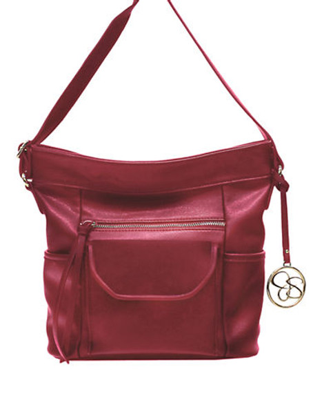 Jessica Simpson Carly Bucket Crossbody - Dark Cherry