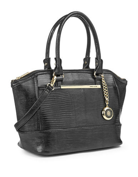 Anne Klein Leo Lizard II Satchel - Black