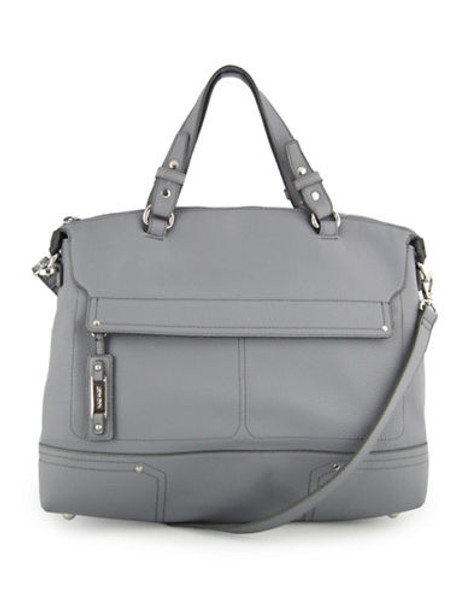 Nine West Hidden Zipper Large Satchel - Grey